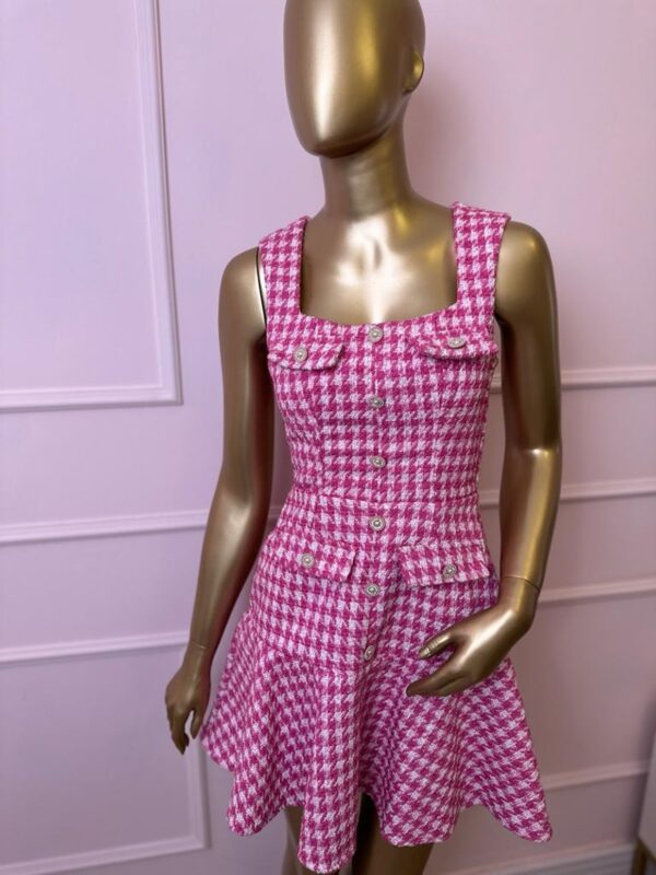 Vestido curto em tweed Pink - Image 5